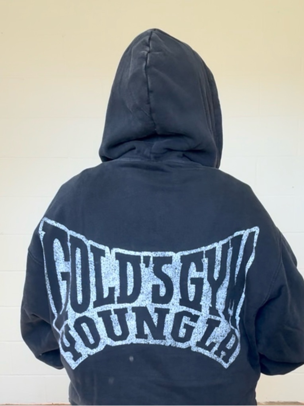 YoungLA Black Zip-Up Hoodie Sweater with White Logo